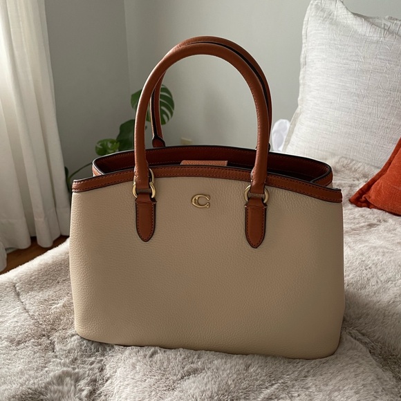 Coach Handbags - Coach Legacy Carryall 28, Chalk & Tan Colorblock - CU025